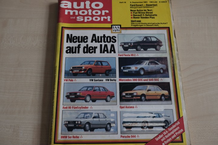 Deckblatt Auto Motor und Sport (18/1981)